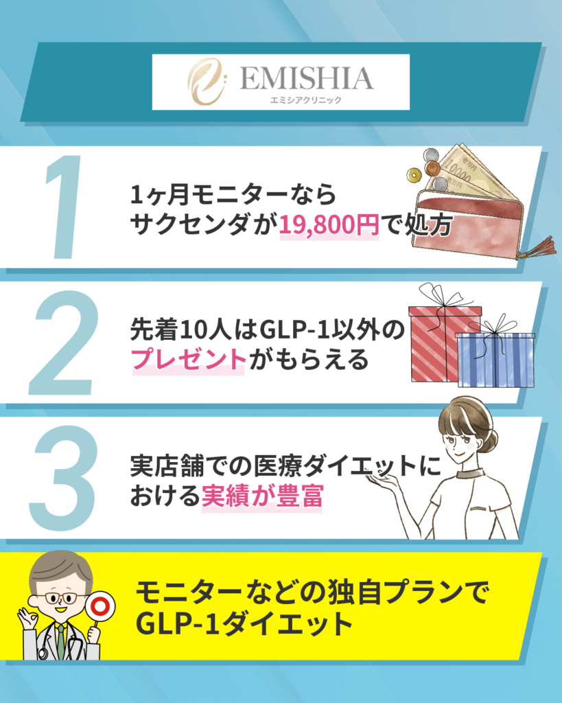 エミシアクリニックは防風通聖散などのプレゼント付き