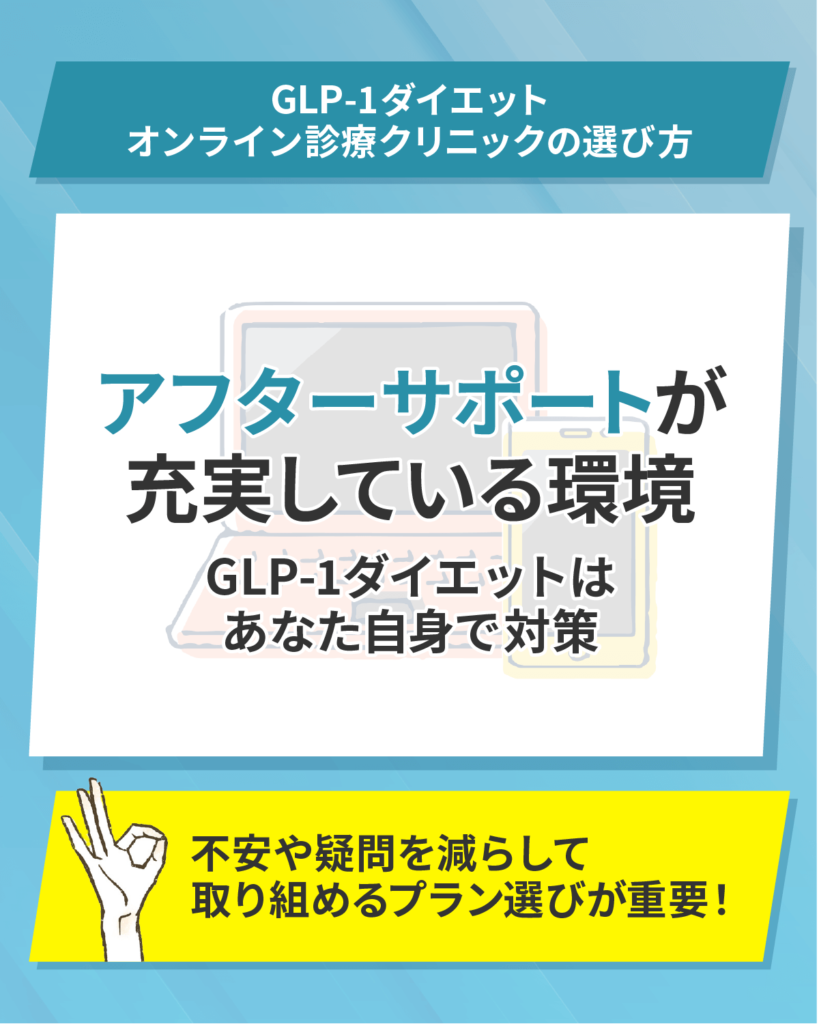 GLP-1ダイエットをはじめた後のアフターサポートが充実